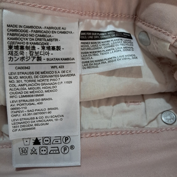 Levi's Jeans Women Skinny  size 12 Lt Pink - Picture 9 of 9